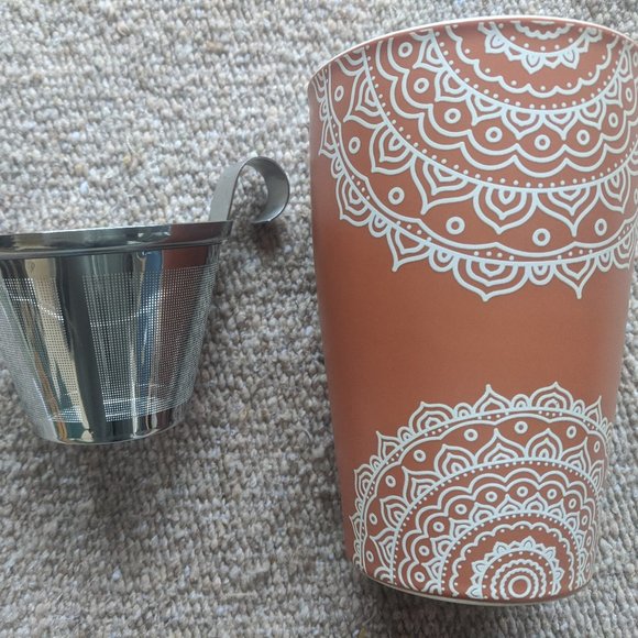 Chakra Chai Steeping Tea Cup Tumbler & Tea Infuser Strainer Brew Basket (NO LID) - Picture 2 of 8